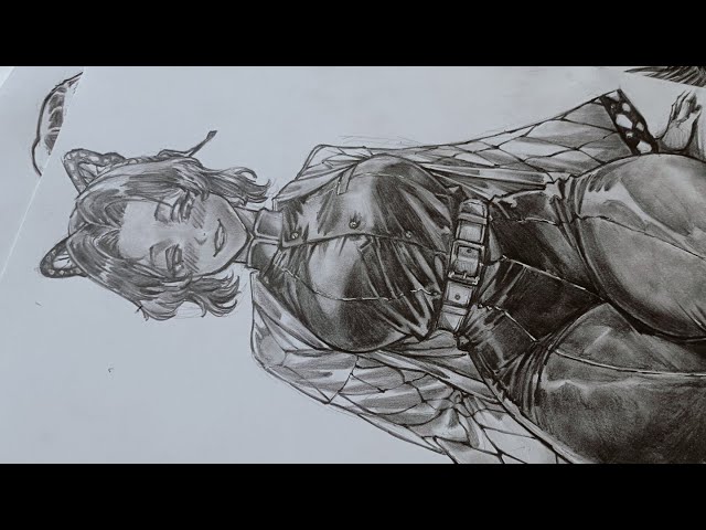 Shinobu kocho from demon slayer anime pencil drawing