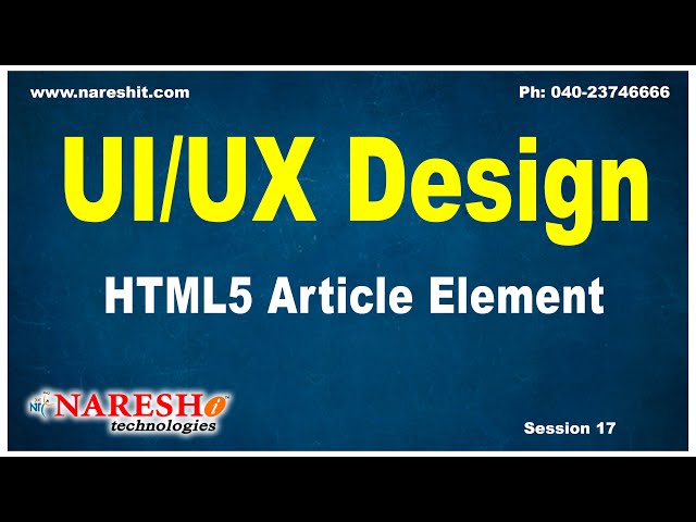 Session:17 | HTML5 Article Element | UI/UX Tutorial | UI Technologies