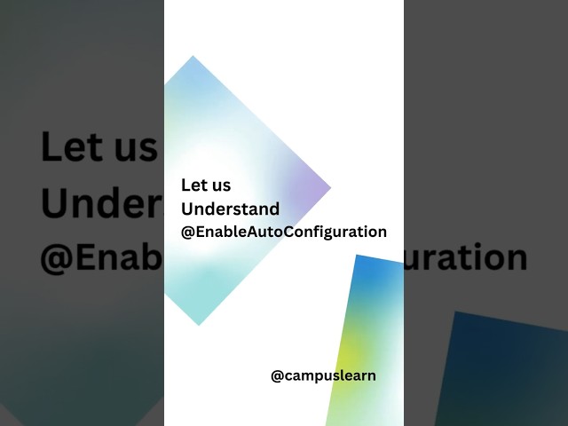 @EnableAutoConfiguration | spring boot tutorial | spring annotation #springboot #java