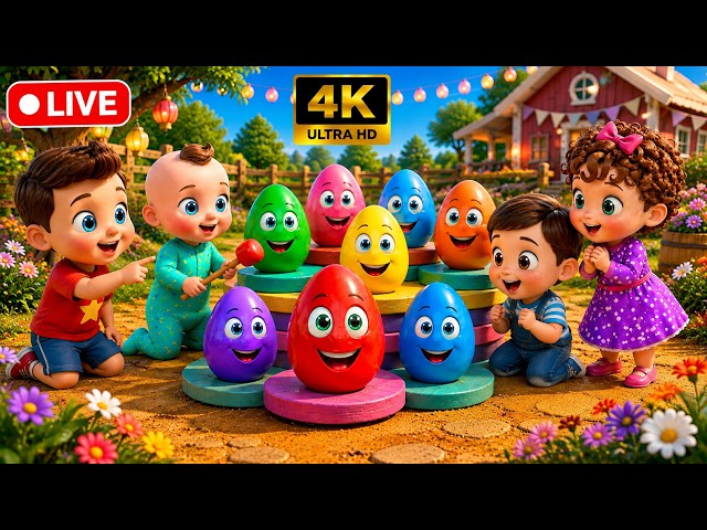 Learn Colors & Numbers With Colorful Eggs 🔢 | 🐣 Colorful Eggs Adventure | Kids Nursery Rhymes