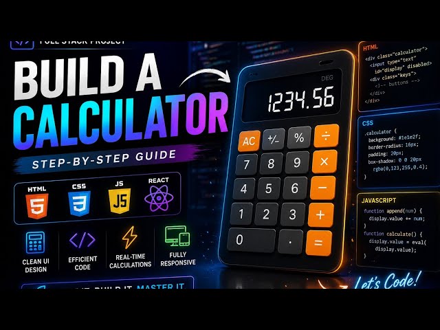 Build a Calculator Using HTML, CSS & JavaScript | Project #1 | 100 Projects Challenge | Hinglish