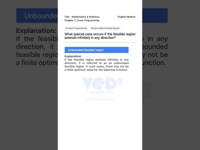 Unbounded Feasible Region in Linear Programming 12th Math