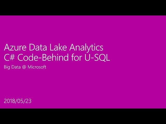 U-SQL Visual Studio C# Code Behind