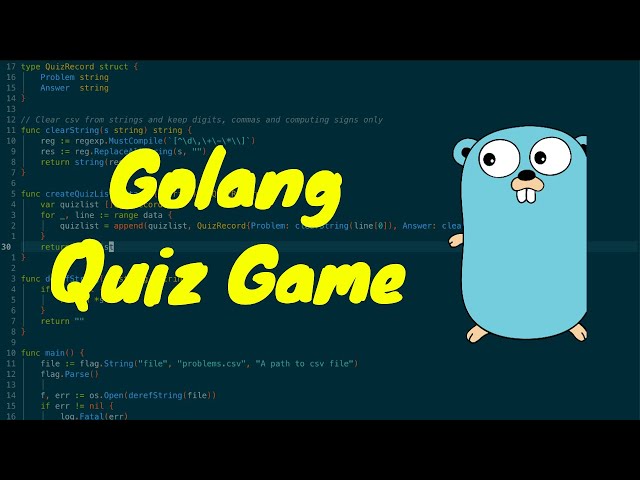 ASMR - Programming Golang Quiz Game | No Talking