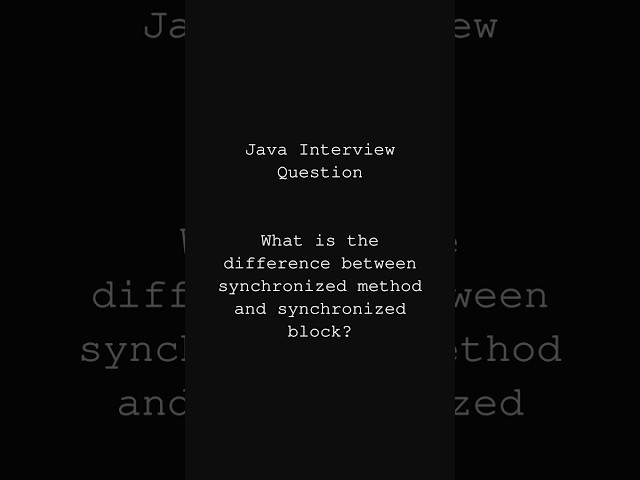 Synchronized method Vs Synchronized block | Java Interview Questions #java #dsa #threading #coding