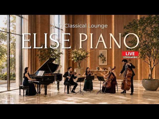 🔴 LIVE [No Ads] Classical Ensemble for Focus & Relax 🌿 | BGM for Work & Study | Elise Piano