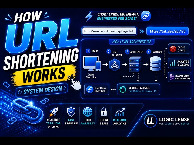 🚀 How URL Shortening Works (System Design) | Logic Lense | #systemdesign