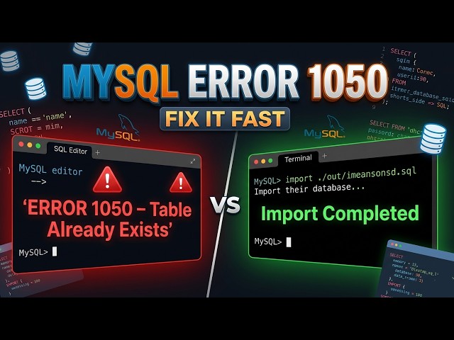 Fix ERROR 1050 (42S01) “Table … already exists” in MySQL while importing .sql file