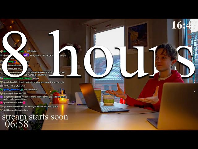 LIVE-SPECIAL from Belgium | 8-HOUR study with me in GENT📚⛈️  rain sounds & pomodoro timer 60 & 10