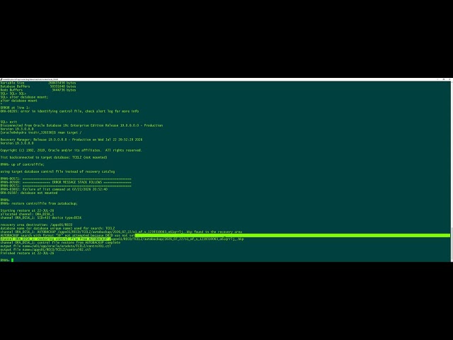 Oracle Database Controlfile Lost Bypass Restore Secret