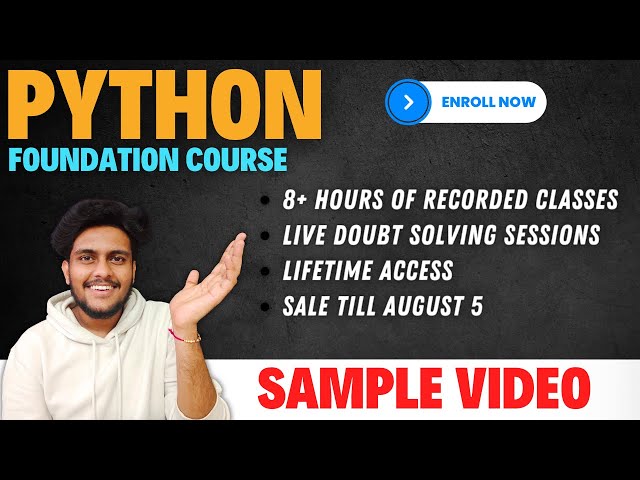 Sample Class from Our Python Foundation Course || Hurry Up || Enrol Now and Start Any time