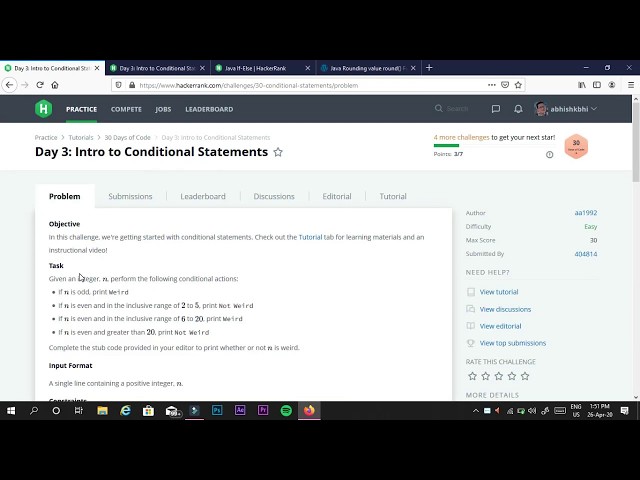 Hacker Rank: Day 3: Intro to Conditional Statement | if else statement |JAVA