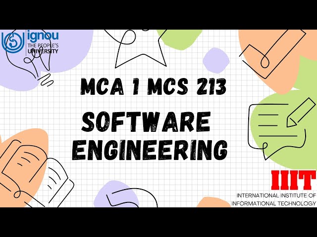 MCA 1 MCS 213- Software Engineering PART 1