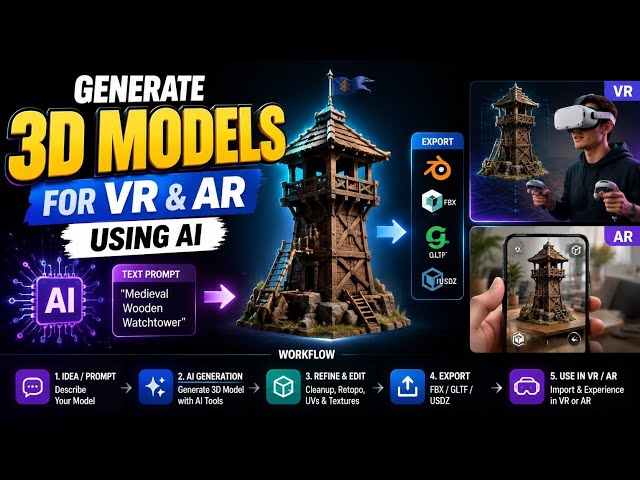 Generate 3D Models with AI 🧠🎮 | VR & AR Workflow from Idea to Reality