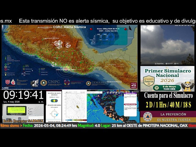 Mexican Seismic Alert System #SASMEX [ 24/7 En Vivo ]  Los Terremotos NO se predicen - Monitor Mapa