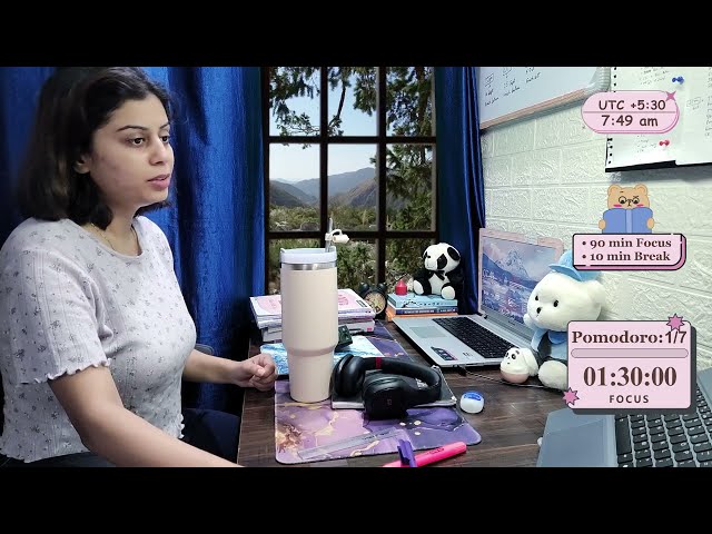 Can You Study for 10 Hours? | Live Pomodoro Session 90/10 | Rain Sounds