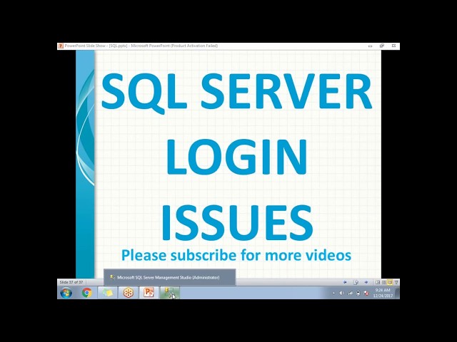 SQL Server Login Issues | SQL Login Error | SQL Login failed