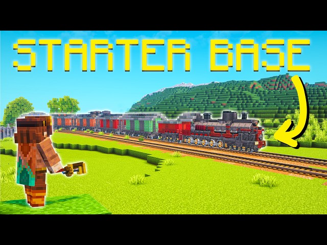 I Built a PORTABLE STARTER BASE in Minecraft Create Mod