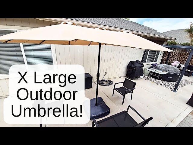 SUPERJARE 13FT Patio Umbrella Review: Fade-Resistant Canopy with Included Base & Sandbags