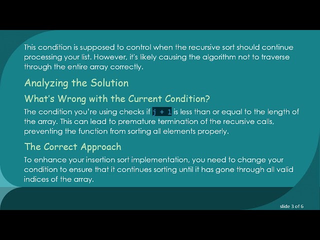 Fixing the Insertion Sort Issue in Java