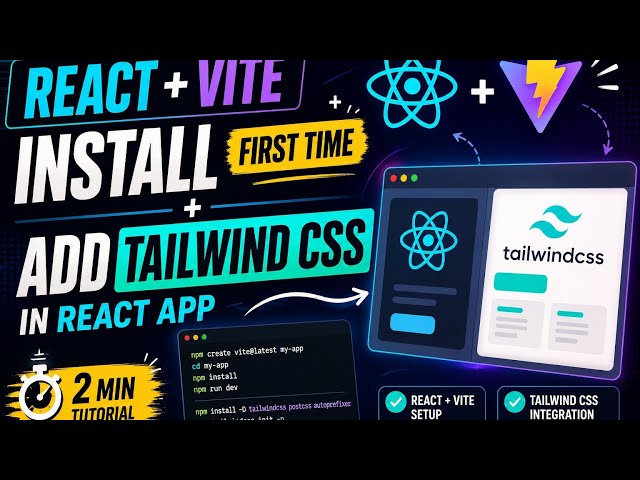 First React Project Setup using Vite & Tailwind CSS
