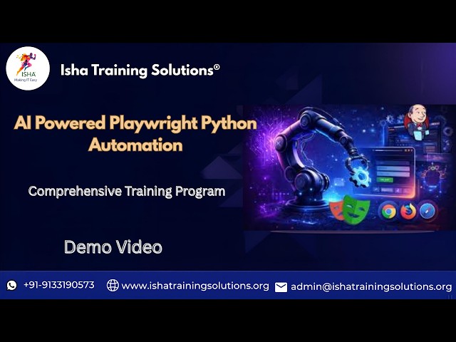Playwright with Python  Demo Video on 9th September 2026 Call/Whatsapp +91-9133190573 to enroll