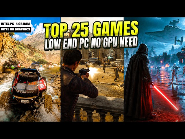 Top 25 Low Spec PC Games For i3 / 4GB RAM | Intel HD | No GPU (2026)