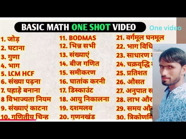 Basic Math One Shot | Besic Math | Besic Math One video | Basic math for beginners 