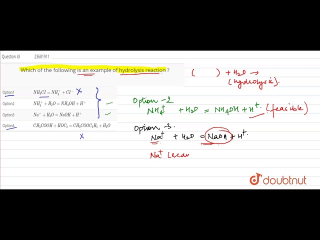Which of the following is an example of hydrolysis reaction ?