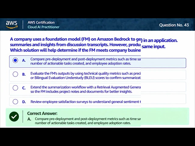 AWS Certified AI Practitioner (AIF-C01) Real Exam Questions & Answers | Part 2 (Ques 31 - 59)