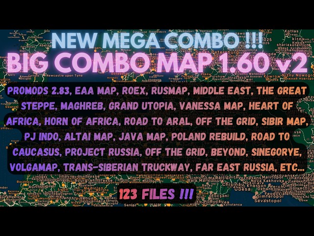 ETS2 1.60 VERSION 2 !!! MEGA MAP COMBO | ALL MAPS LINKED + PROPER ORDER !!!