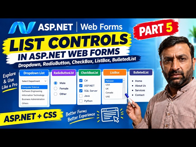 List Controls Explained | Dropdown, RadioButton, CheckBox, ListBox & BulletedList | Part 5