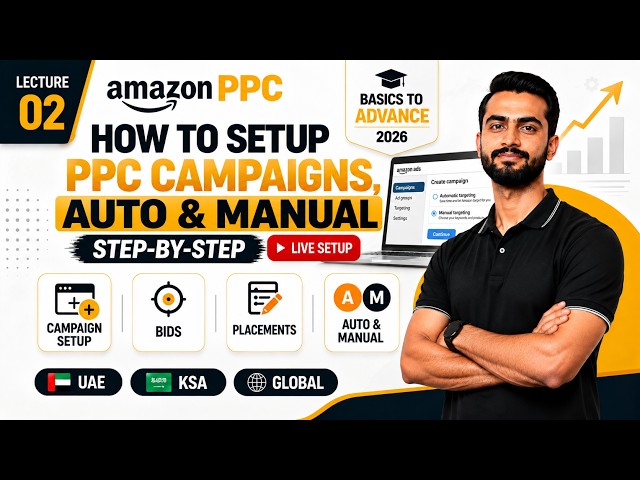 Amazon PPC Live Setup | Auto & Manual Campaigns Step-by-Step | Lecture 02