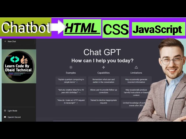 Build Your Own AI Chatgpt responsive websit&app with HTML, CSS, & JavaScript | Chatbot Tool Tutorial