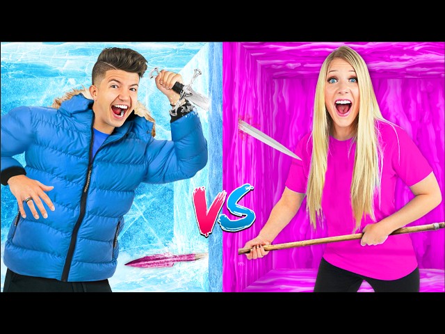 TRAPPED In 100 Layers of ICE vs CRAYON!