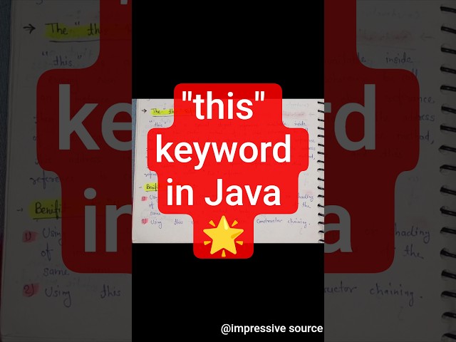 this keyword in Java 🌟🚀#shorts #trending #java #youtubeshorts