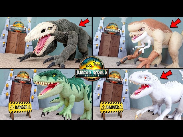 All Jurassic World Dinosaurs SKULLCRAWLER, INDOMINUS REX, MOSASAURUS, T-REX Final Battle Full Movie