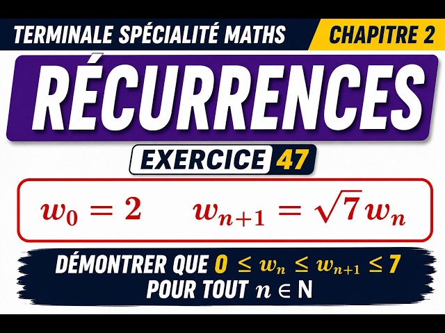 Récurrence et inégalités : suite avec racine carrée | Terminale Spé Maths | Exercice 47p38 hyperbole