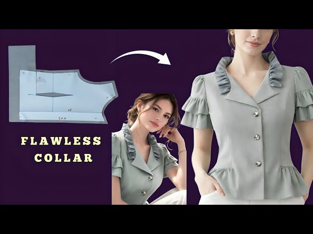 ✅ Ruffled Collar Sewing Tutorial | Easy Notched Collar Step by Step