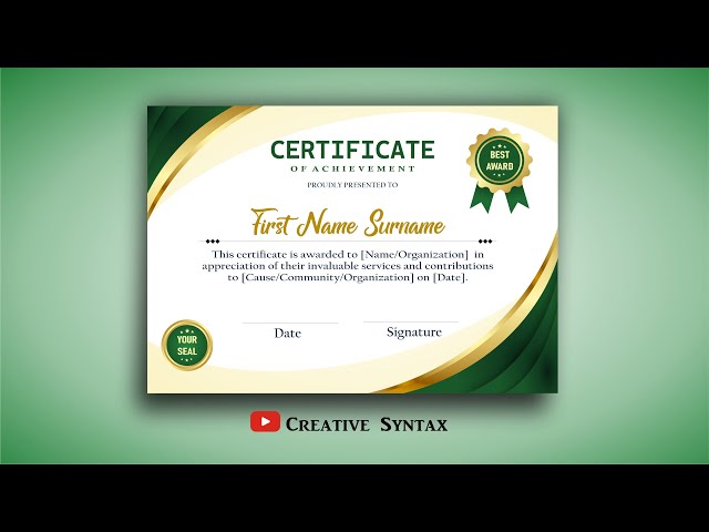 Certificate, Stamp, and Badge Design in CorelDRAW, Step by Step Tutorial for Beginners