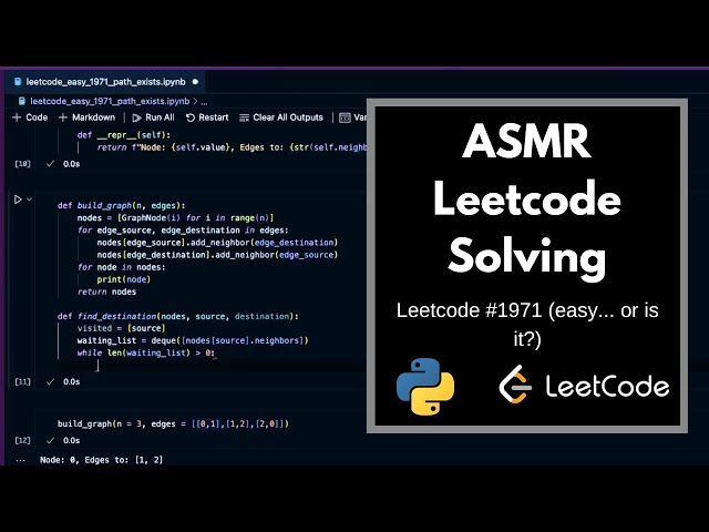 ASMR Solving a Leetcode Puzzle about graphs | keyboard typing | whispered
