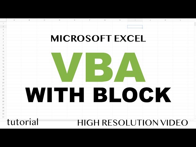 Excel VBA - With Block (With Statement) - Part 8