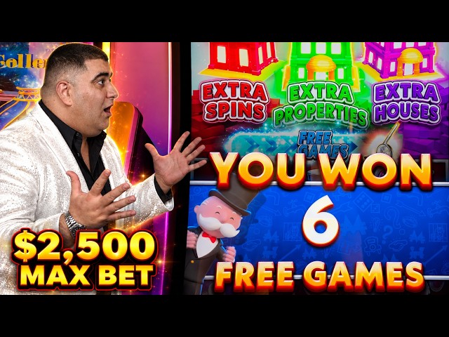 $2,500 Max Bet Bonuses & EPIC JACKPOTS On Million Dollar Monopoly Slot