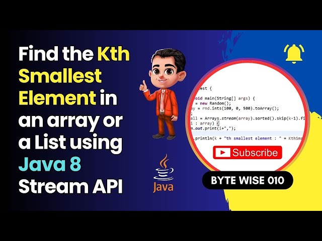 Java 8: Find the Kth Smallest Element in an Array (in One Line!) 🏅
