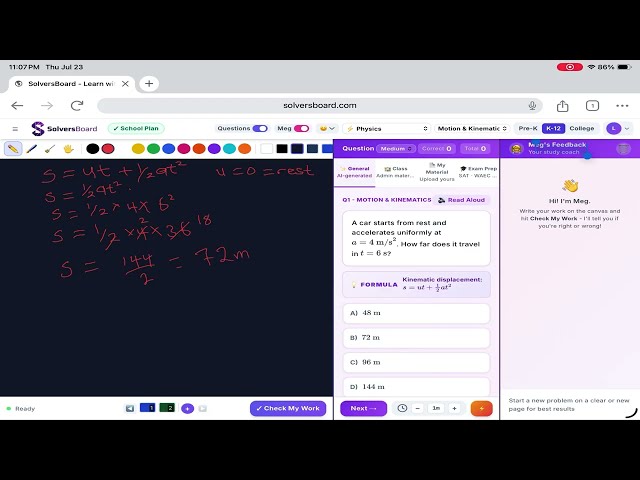 Solversbords solving motion and kinematics