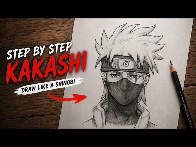 How to Draw Kakashi Hatake - Step by Step Pencil Tutorial