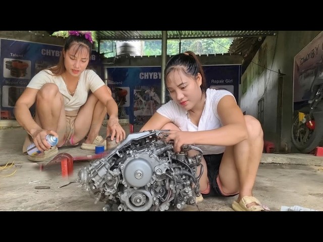 Genius Girl Repairing, Restoring, and Assembling a Complex Clutch Assembly in a Motorcycle Engine