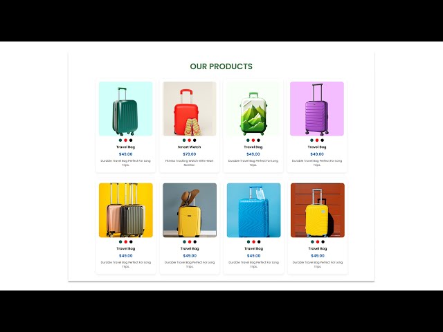 Build a Responsive Luggage Bag Website | Product Page | HTML CSS JavaScript | Part 5