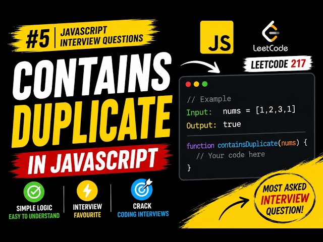 🚀 #5 Contains Duplicate in JavaScript | JavaScript Interview Questions | LeetCode 217