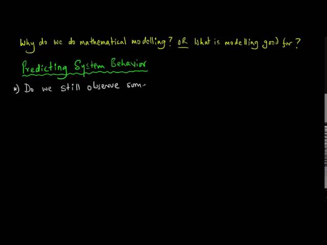 A brief introduction to modelling